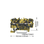 WAGO - Durchgangs-Reihenklemme 3L-Durchgangsklemme 2001-1301/000-053 1,5 qmm, dunkelgr-ge − 100 Stück