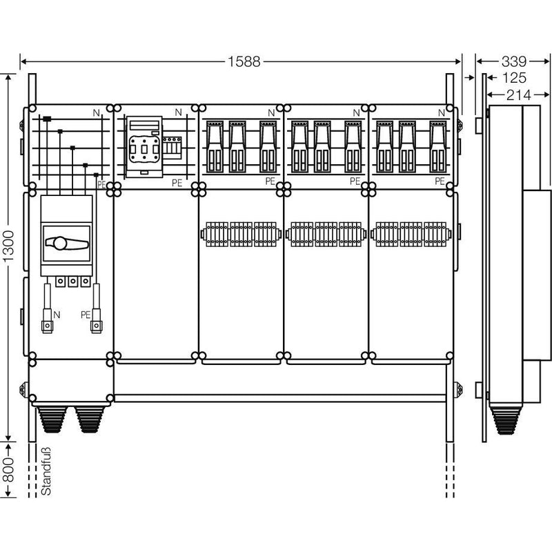 Hensel - Verteilerschrank für Energieversorgung Ladeverteiler Mi EV 43kW 9001 b. z. 9 Ladepunkte