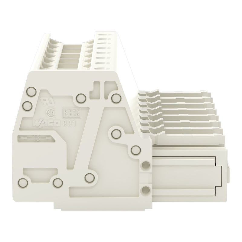 WAGO - Ein- und mehrpolige Klemmenleiste 1-Leiter-Federleiste 831-3108 CAGECLAMP,10mm²,lgr − 12 Stück