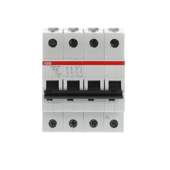 ABB Stotz S&J - Leitungsschutzschalter Sicherungsautomat S203-B10NA B,6kA,10A,3P+NA