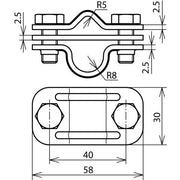 DEHN - Trennklemme für Blitzschutz UNI-Trennklemme NIRO UTK 8.10 16 ZP V2A m.Platte f.Rd8-10/16