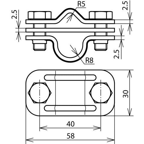 DEHN - Trennklemme für Blitzschutz UNI-Trennklemme NIRO UTK 8.10 16 ZP V2A m.Platte f.Rd8-10/16