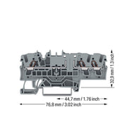 WAGO - Durchgangs-Reihenklemme 3-Leiter-Basisklemme 2002-1761 2,5mm² grau − 50 Stück