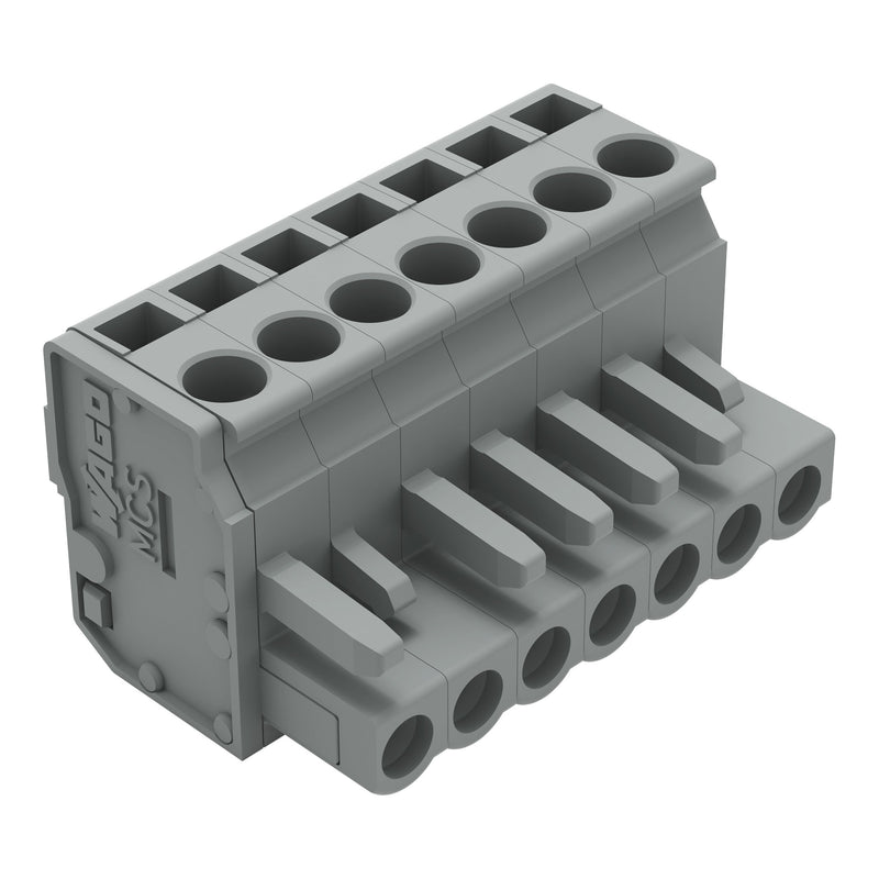 WAGO - Kabelsteckverbinder für Leiterplattensteckverbinder 1-Leiter Federleiste 232-207/026-000 CAGECLAMP 2,5mm²,gr − 50 Stück