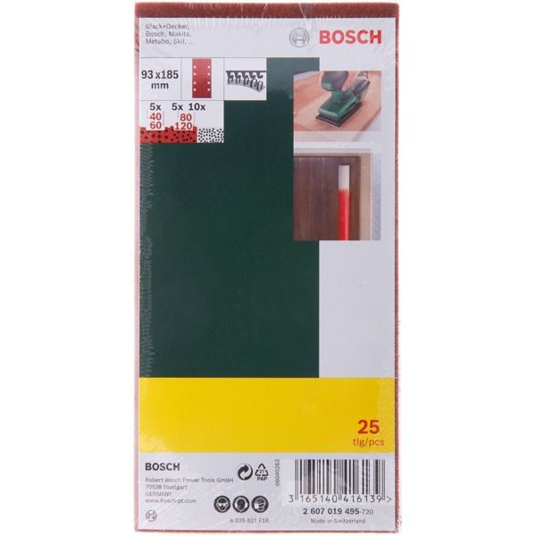 Bosch - Schleifpapierset Schleifblatt-Set für 2607019495 Schwingschleifer