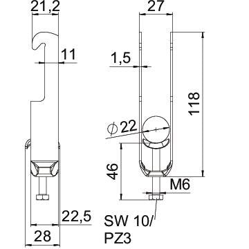 OBO Bettermann - Bügelschelle BS-W2-M-22 FT 2-fach − 50 Stück