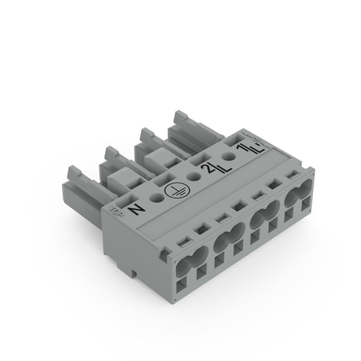 WAGO - Steckverbinder für steckbare Gebäudeinstallation Buchse 4-polig 770-244/060-000 Kod. B,grau − 50 Stück