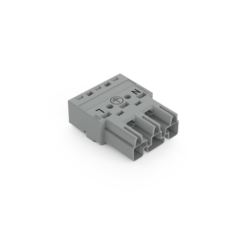 WAGO - Steckverbinder für steckbare Gebäudeinstallation Stecker 3-polig 770-253/060-000 Kod. B,grau − 100 Stück