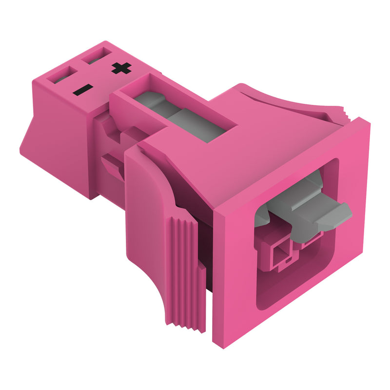 WAGO - Geräteanschluss für steckbare Gebäudeinstallation Snap-In-Buchse 890-782/082-000 2-polig,Kod. B,pink − 50 Stück