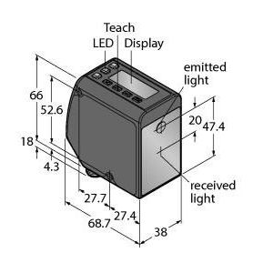 Turck - Optischer Abstandssensor Opto-Sensor LTF12KC2LDQ Lichttaster − 1 Stück