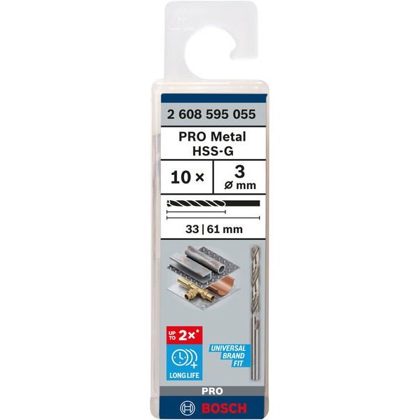 Bosch - Bohrer PRO Metal HSS-G 2608595055 Spiralbohrer 3 x 33