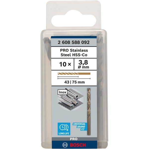 Bosch - Bohrer PRO Stainless Steel HSS-Co 2608588092 Spiralbohrer 3,8 x