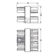 WAGO - Kompaktverteiler für steckbare Gebäudeinstallation 3-fach-Verteiler 5-polig 770-1744 Kod. B,grau − 25 Stück