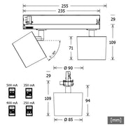 LTS Licht&Leuchten - Downlight/Strahler/Flutlicht LED-Stromschienenstrahler ORYOTHE2202940PWSPsw 940, schwarz