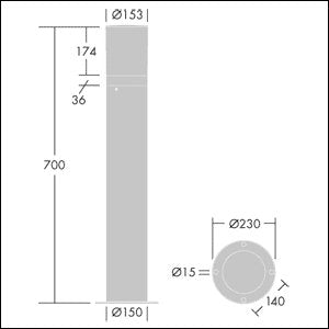 Thorn - Wegeleuchte LED - Poller D - CO BOLLA #96262146 700 30L50 840 CL1