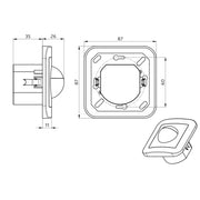 BEG Brück Electronic - Bewegungsmelder/Präsenzmelder komplett Bewegungsmelder Indoor180-R m.Rahmen ws