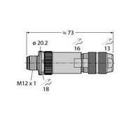 Turck - Rundsteckverbinder, feldkonfektionierbar (Industriesteckverbinder) Steckverbinder FWM12ST5DGSBMESH8 konfektionierbar