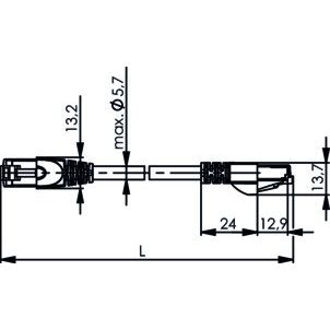 Telegärtner - Patchkabel Kupfer Patchkabel F/UTP Cat.5e 100008162 ws, 0,5 m, MP8, LSZH