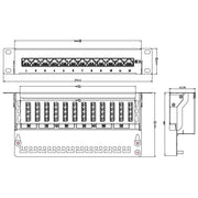 EFB-Elektronik - Patchpanel Kupfer Mini-Patchpanel 37736.12 12xRJ45, grau