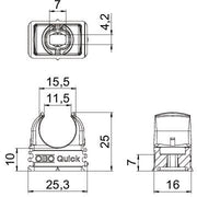 OBO Bettermann - Rohrschelle Quick-Schelle 2955 F M16 RW flammwidrig − 100 Stück