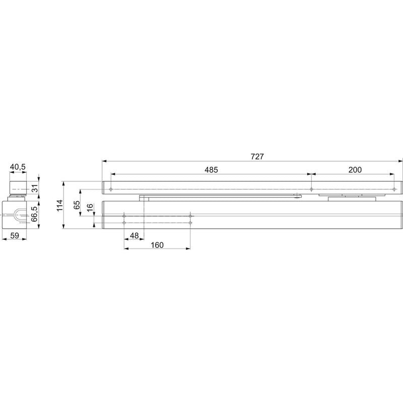 Assa Abloy effeff - Türschließer Sicherheitsschloss DC700 DC700FT0-FDEV1- 24VDC,m.RWT,Alufarbe