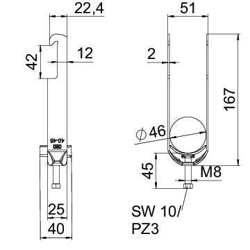OBO Bettermann - Bügelschelle BS-W2-K-46 FT 0-46mm − 25 Stück