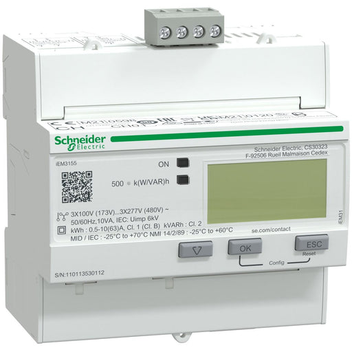 Schneider Electric - Elektrizitätszähler Energiezähler IEM3155 A9MEM3155 3P+N 63A Modbu Mid