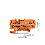 WAGO - Durchgangs-Reihenklemme 2-Leiter-Durchgangsklemme 2002-1602 2,5mm² − 50 Stück