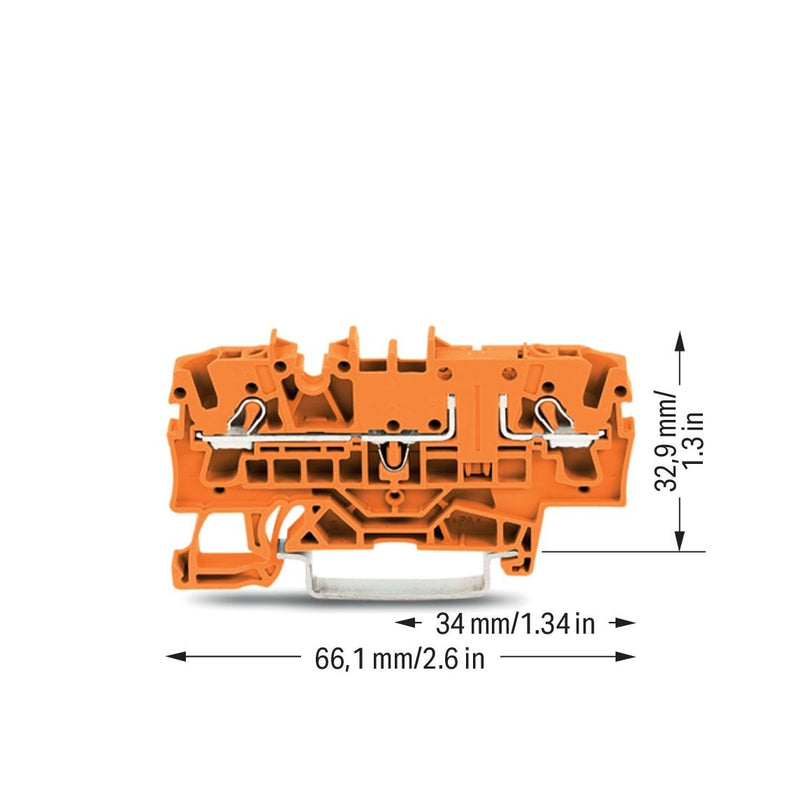 WAGO - Durchgangs-Reihenklemme 2-Leiter-Durchgangsklemme 2002-1602 2,5mm² − 50 Stück