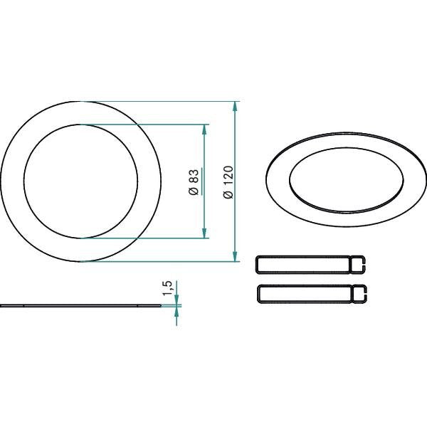 Brumberg Leuchten - Mechanisches Zubehör/Ersatzteile für Leuchten Reduzierring 81007150 Außen-Durchm. 120mm