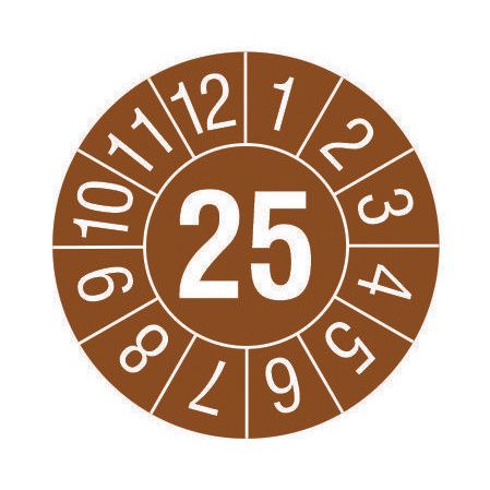 Cimco Werkzeuge - Warn-/Hinweisschild Prüfplakette 2025 182648 braun