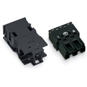 WAGO - Steckverbinder für steckbare Gebäudeinstallation Steck. m. Zugentlastungsg. 770-213/035-000 3-polig,schwarz − 25 Stück