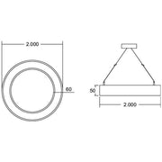 Brumberg Leuchten - Pendelleuchte LED-Pendel-Ringleuchte 13846184 D2000mm, H50mm