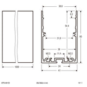 EVN Lichttechnik - Mechanisches Zubehör/Ersatzteile für Leuchten Aluminiumprofil 1m APRU46100