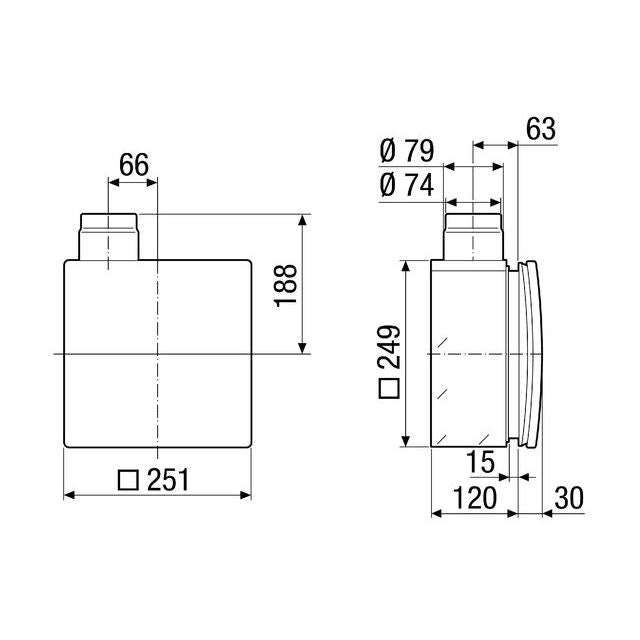 Maico - Ventilatorgehäuse für innenliegende Bäder und Küchen Brandschutz-UP-Gehäuse ER - UPB f.ER60P,ER100