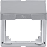 Merten - Einsatz/Abdeckung für Kommunikationstechnik Zwischenring AQUAD., alu 516560 m.Klappdeckel