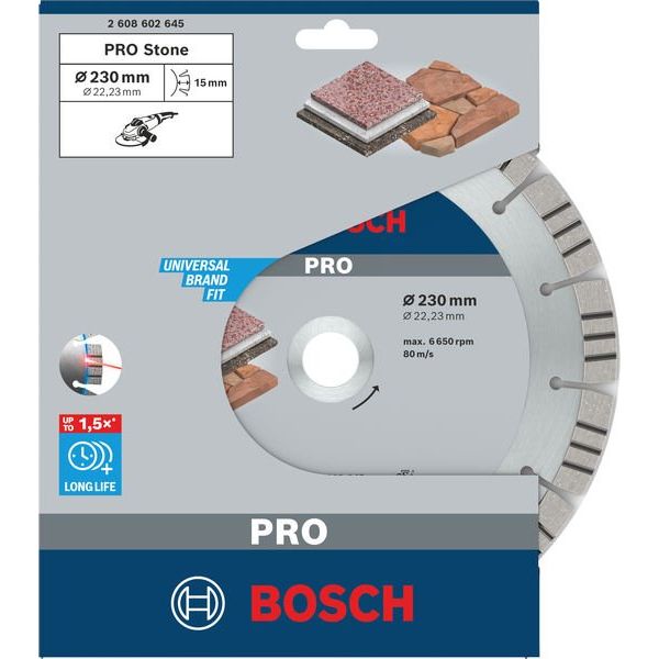 Bosch - Trenn-/Schleifscheibe Diamanttrennscheibe 2608602645 PRO Stone