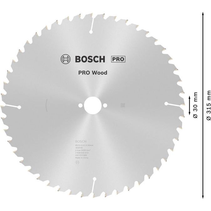 Bosch - Kreissägeblatt PRO Wood Kreissägeblatt, 2608640673 315 x 3,2 x 30 mm