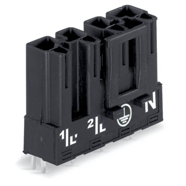 WAGO - Leiterplattensteckverbinder Stecker für Leiterplatten 770-814 4-polig,schwarz − 50 Stück