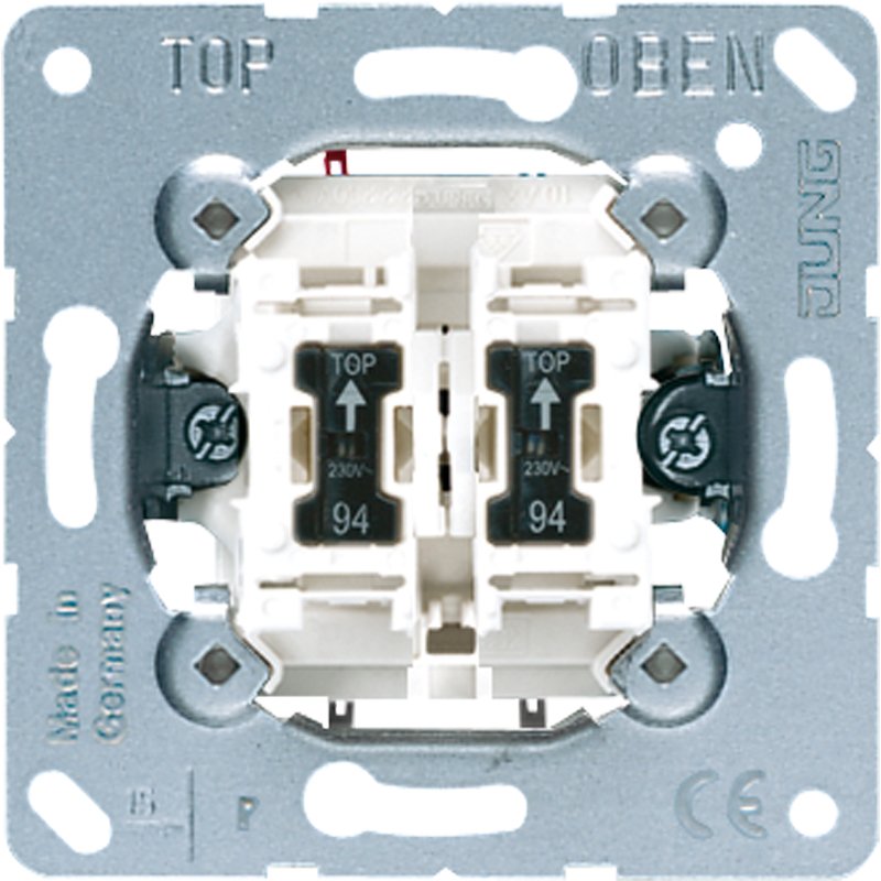 Jung - Installationsschalter Wipp-Kontrollschalter 505 KOU 5 Serie mit 2 Glimmlp
