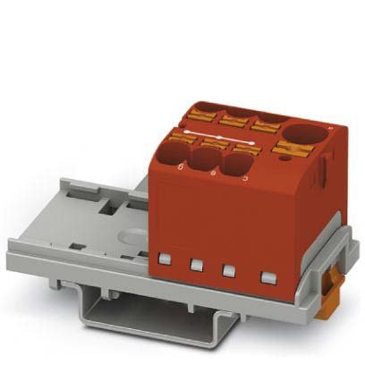 Phoenix Contact - Durchgangs-Reihenklemme Verteilerblock PTFIX 10/6X4-NS35 RD − 8 Stück