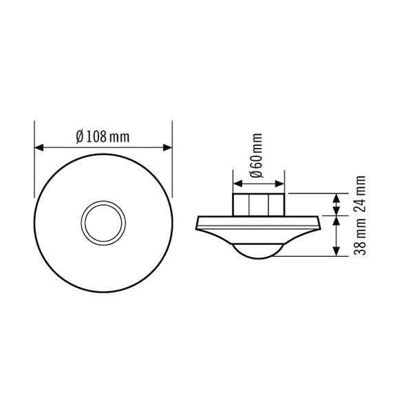 ESYLUX - Bussystem-Bewegungsmelder Decken-Präsenzmelder PD-C 360/8BMS DALI-2
