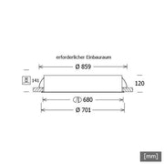 LTS Licht&Leuchten - Decken-/Wandleuchte LED-Einbauleuchte PLL27700302/DALI ws 99W 3000K 5247lm