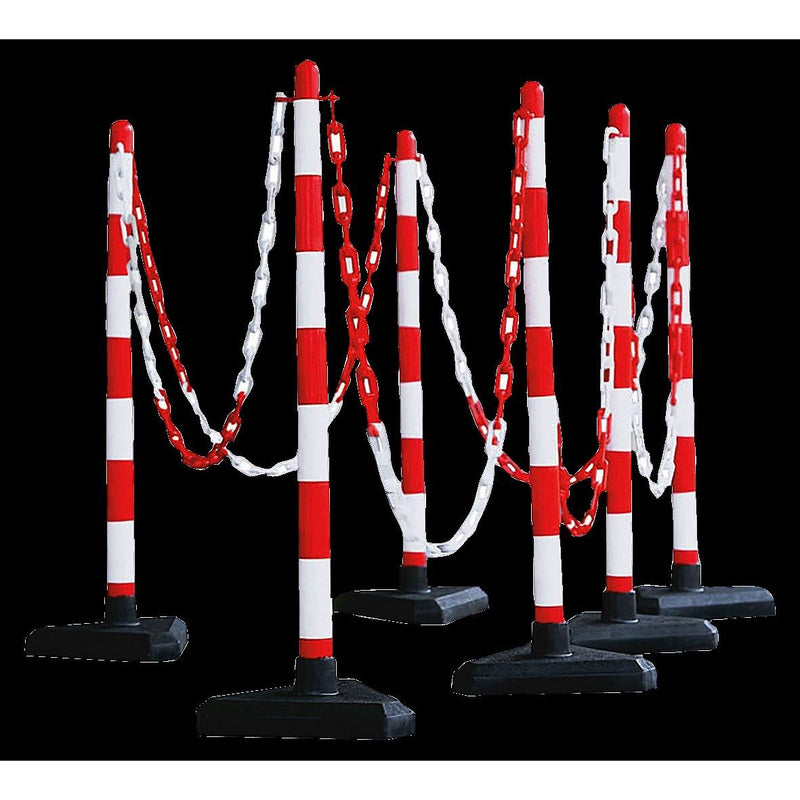 DEHN - Verkehrslenkung/Absperrmaterial Kettenständer-Set KTST SET 6ZFS#700110 Pfosten: rt/ws