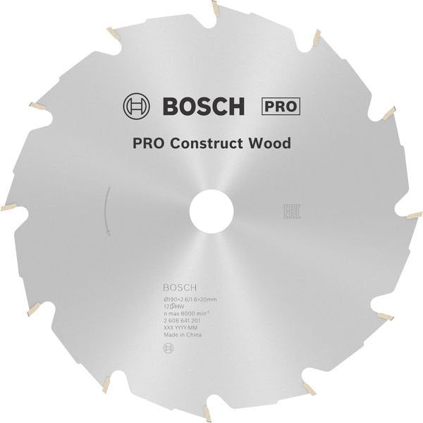 Bosch - Kreissägeblatt PRO Construct Wood 2608641201 Kreissägeblatt 190 x