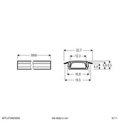EVN Lichttechnik - Mechanisches Zubehör/Ersatzteile für Leuchten Aluminium-Profil APFLAT3AM300W inkl. Abdeckung