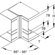 Niedax - Inneneck für Geräteeinbaukanal GK-Inneneck 90Gr. DKIV 170-78T100 W 170x100mm