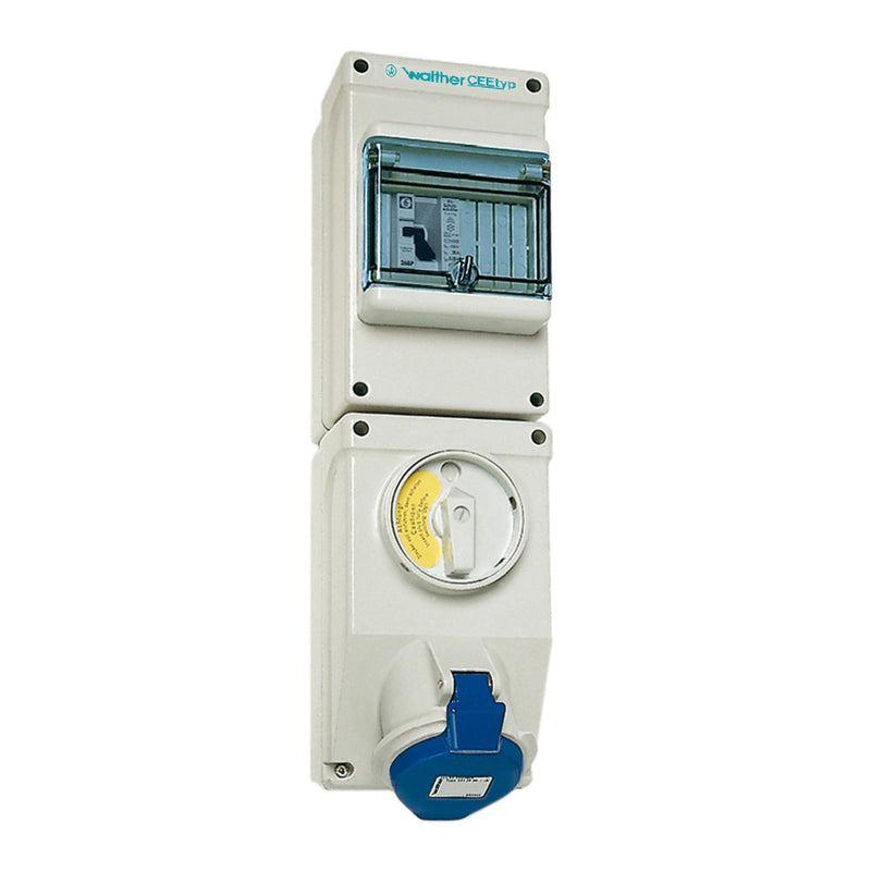 Walther Werke - CEE-Steckdose abschaltbar, abgesichert (IEC 60309) Wandsteckdose AU130306UJ 32A 3P 6h