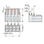 WAGO GmbH & Co. KG - Leiterplattensteckverbinder THT-Stiftleiste 831-3648 abgewinkelt,lgr − 12 Stück