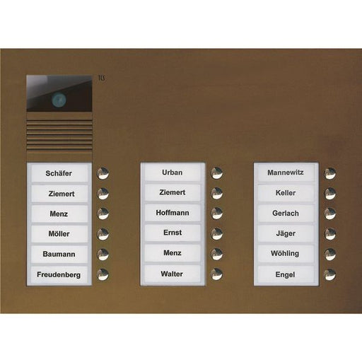 TCS Tür Control - Türstation für Türkommunikation Video color Außenstation V AVU16180-0012 PUK 18 Tasten 3-spal